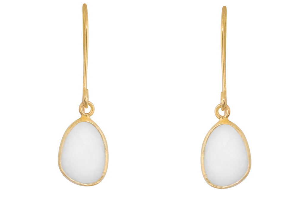 Pebble Moonstone Drop Earrings