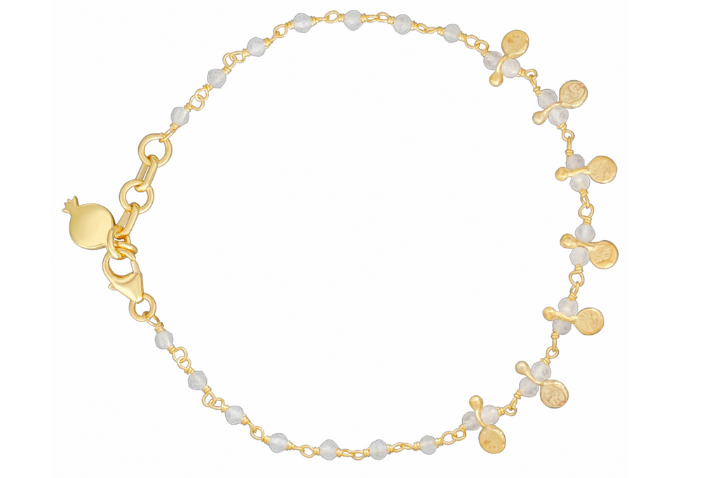 Moonstone & Mini Disc Bracelet