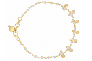 Moonstone & Mini Disc Bracelet