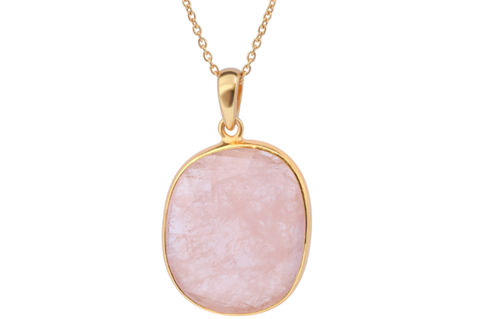 Morganite Pebble Pendant Necklace