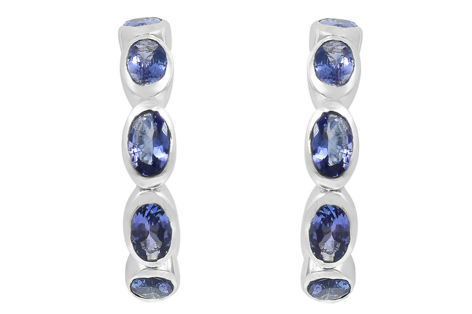 Mykonos Tanzanite Hoop Earrings Tanzanite Earrings