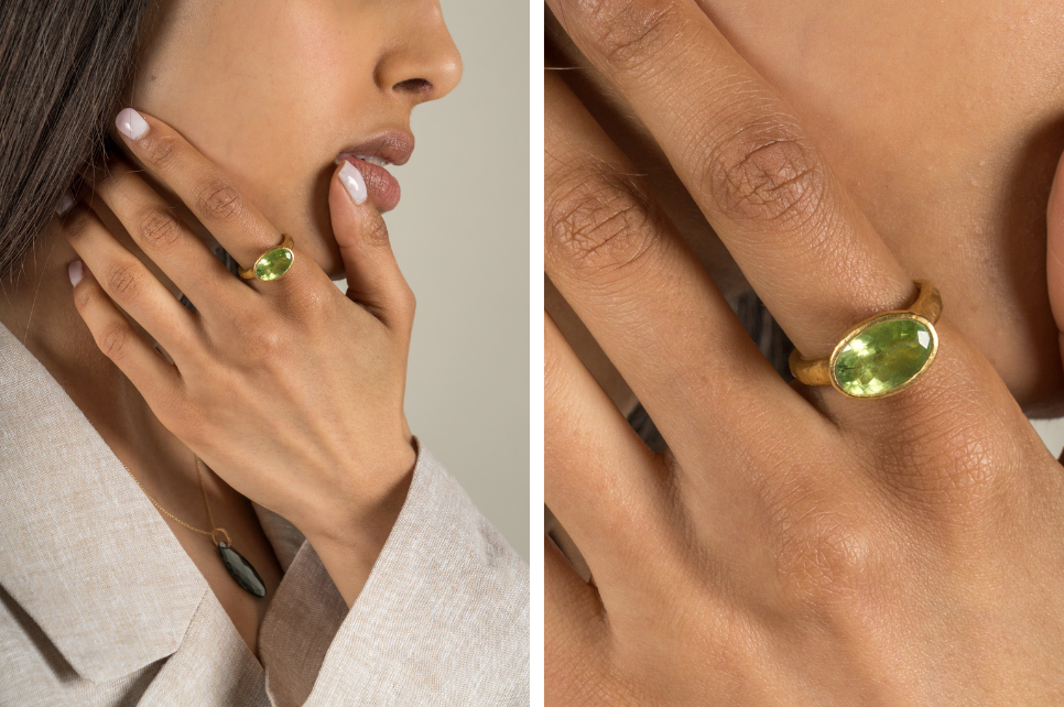 Naomi Peridot Fine Gold Ring