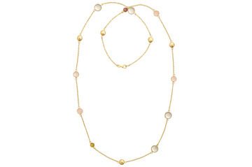 Noemi Rose Quartz & Green Amethyst Long Necklace