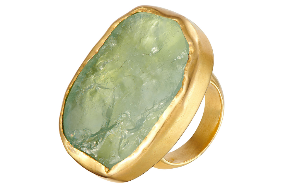 Organic Aquamarine Fine Gold Ring