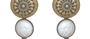 Oxidised Silver Pearl And Diamond Ornate Drops