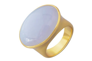 Oval Blue Chalcedony Gemstone Ring