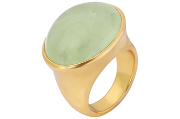 Prehnite Oval Pebble Ring