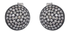 Oxidised Sterling Silver & Diamond Round Stud Earrings