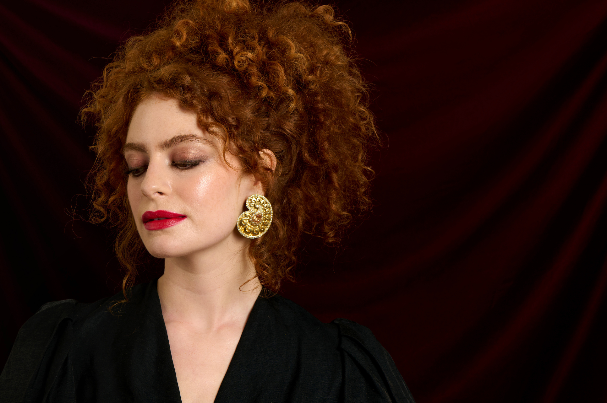 Large Paisley Stud Statement Earrings