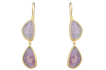 Pale Pink Double Drop Tourmaline Earrings