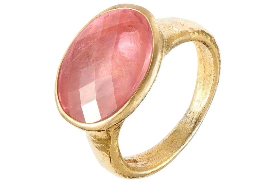 Light Pink Tourmaline Fine Gold Ring