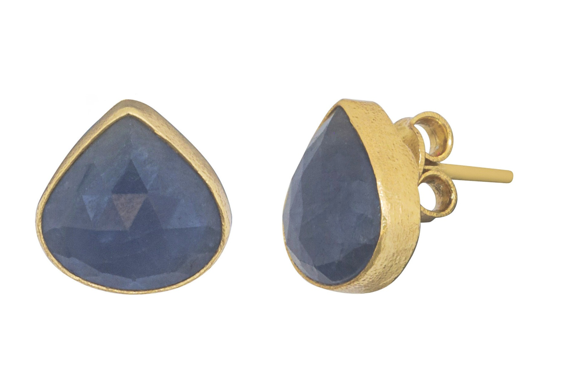 Blue Sapphire Pear-Shaped Stud Earrings