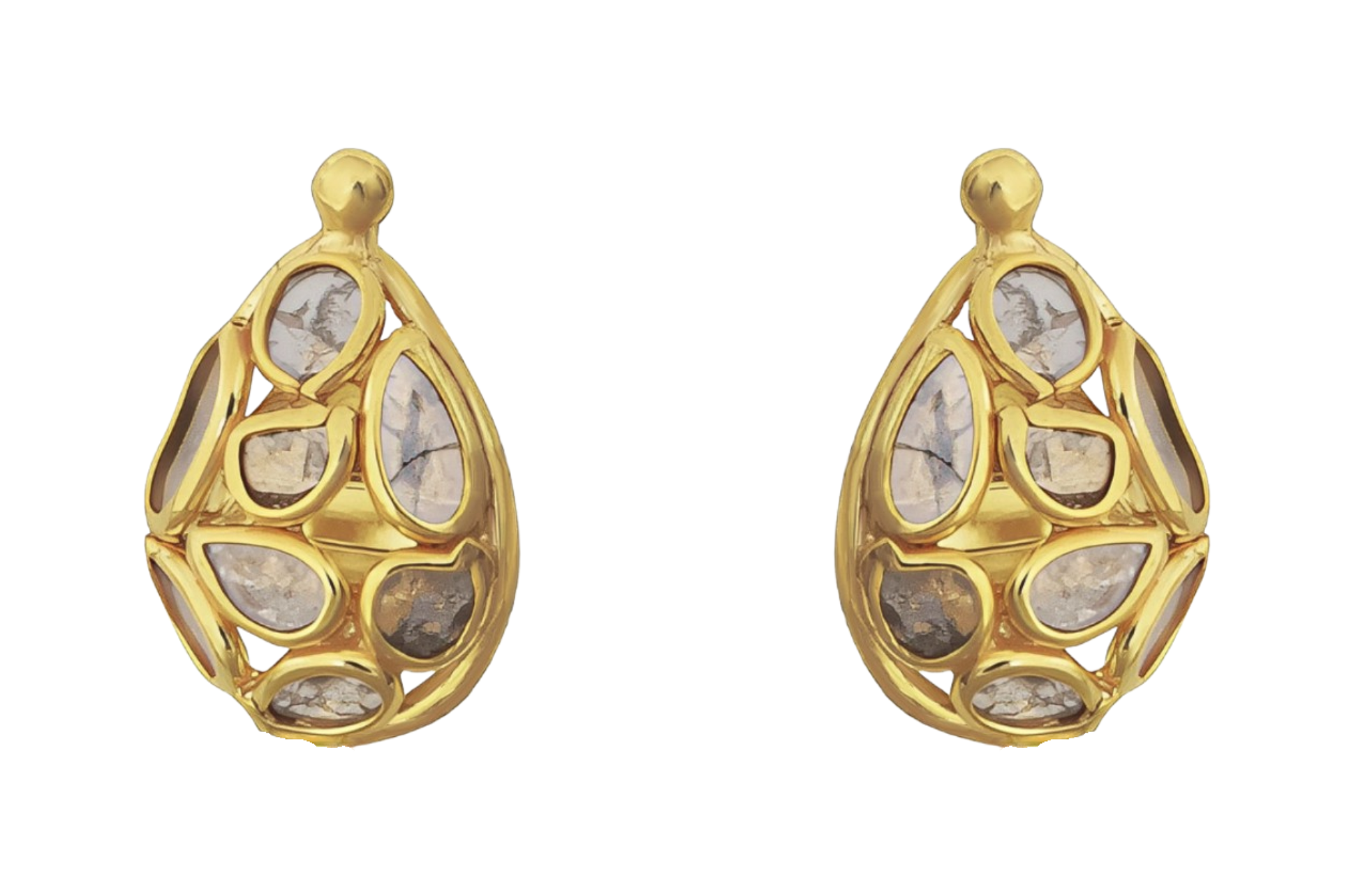 Delhi Diamond Pear Shaped Stud Earrings