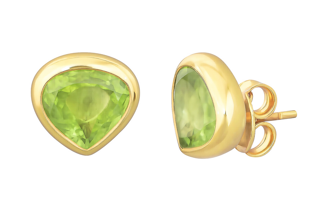 Peridot Pear Shaped Stud Earring