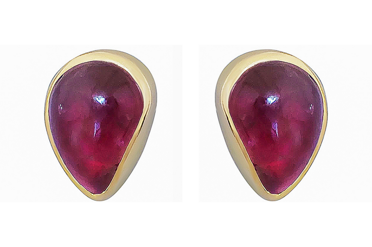 Pear-Shaped Pink Tourmaline Stud Earrings