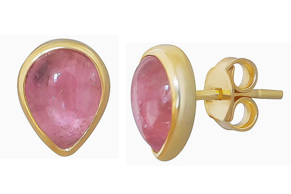 Light Pink Tourmaline Stud Earrings