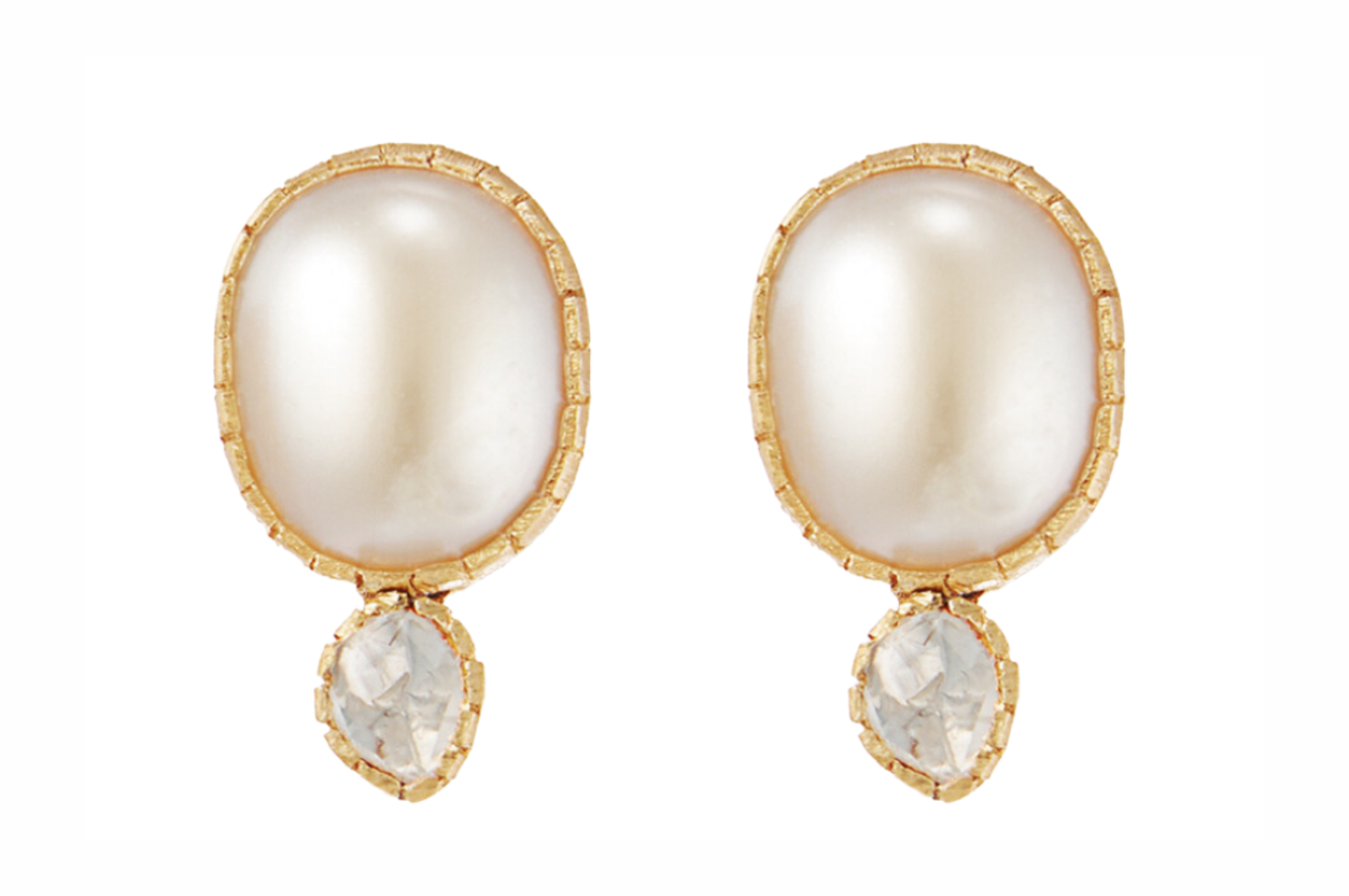 Pearlie Queen Pearl & Diamond Stud Earrings