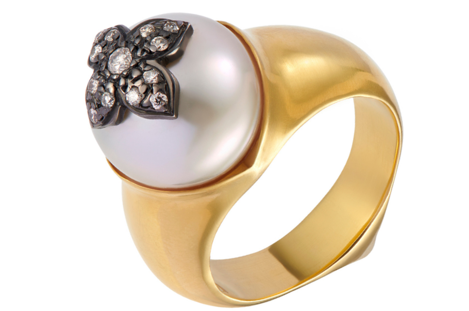 Fine Gold & Silver Pearl Ring