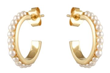 Venus Pearl Hoop Earrings