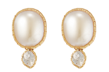 Pearlie Queen Pearl & Diamond Stud Earrings