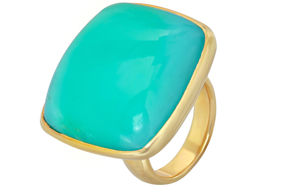 Chrysoprase Pebble Gemstone Ring