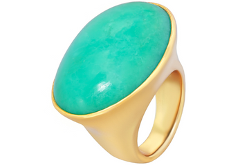 Chrysoprase Oval Pebble Ring