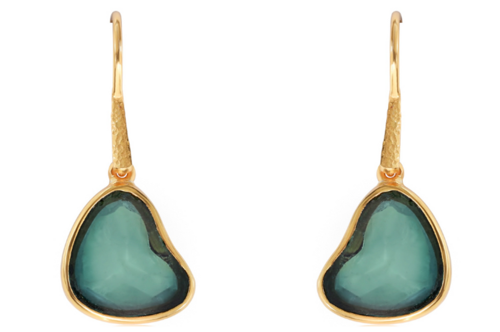 Pebble Green Tourmaline Earrings