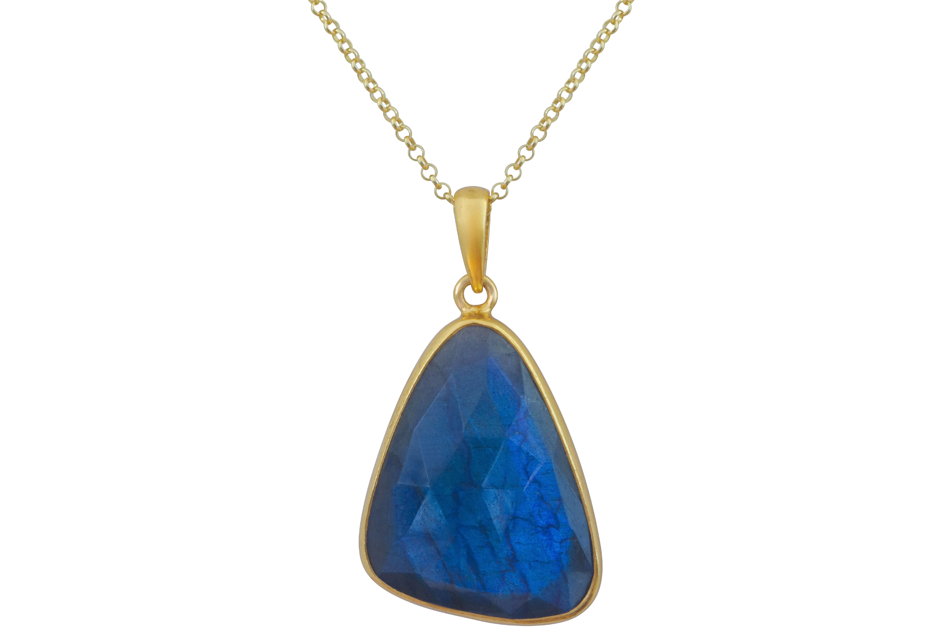 Labradorite Pebble Pendant Necklace