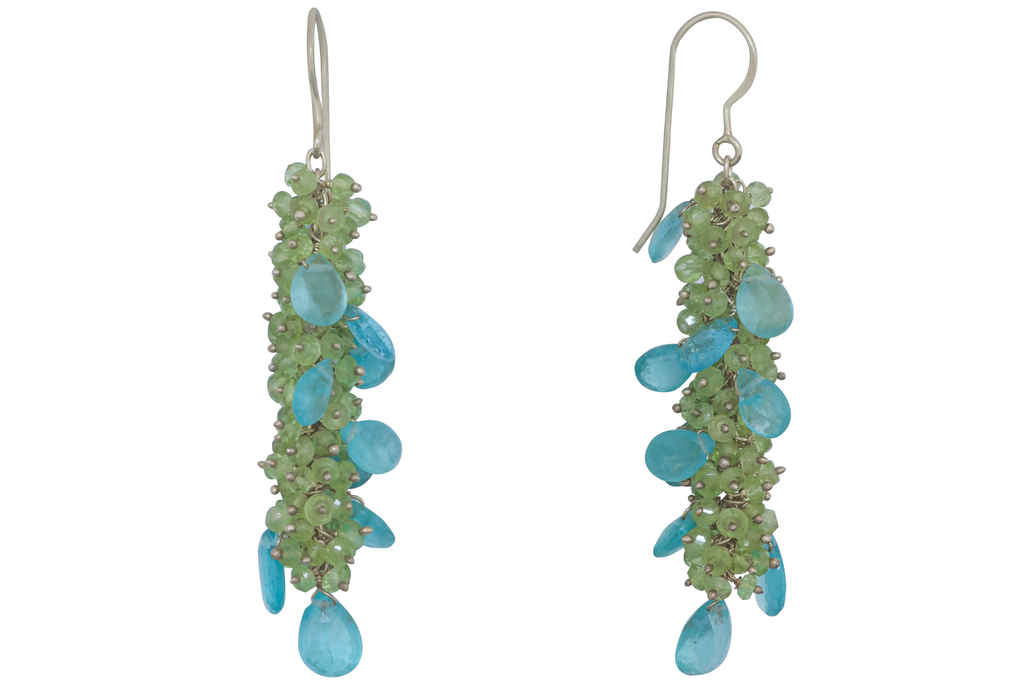 Enid Peridot & Apatite Beaded Drop Earrings