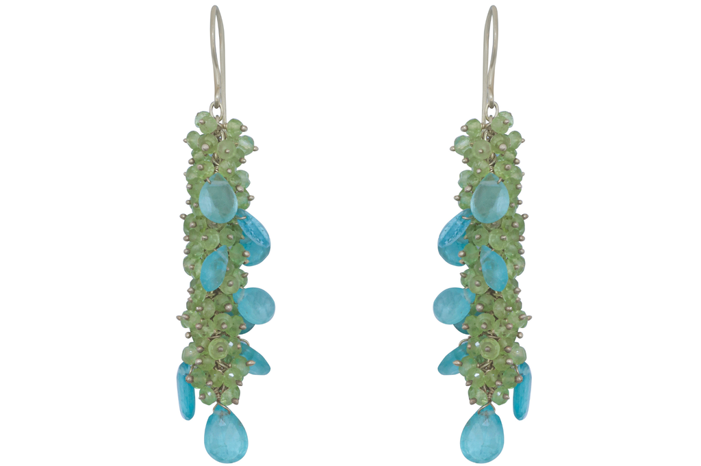 Enid Peridot & Apatite Beaded Drop Earrings