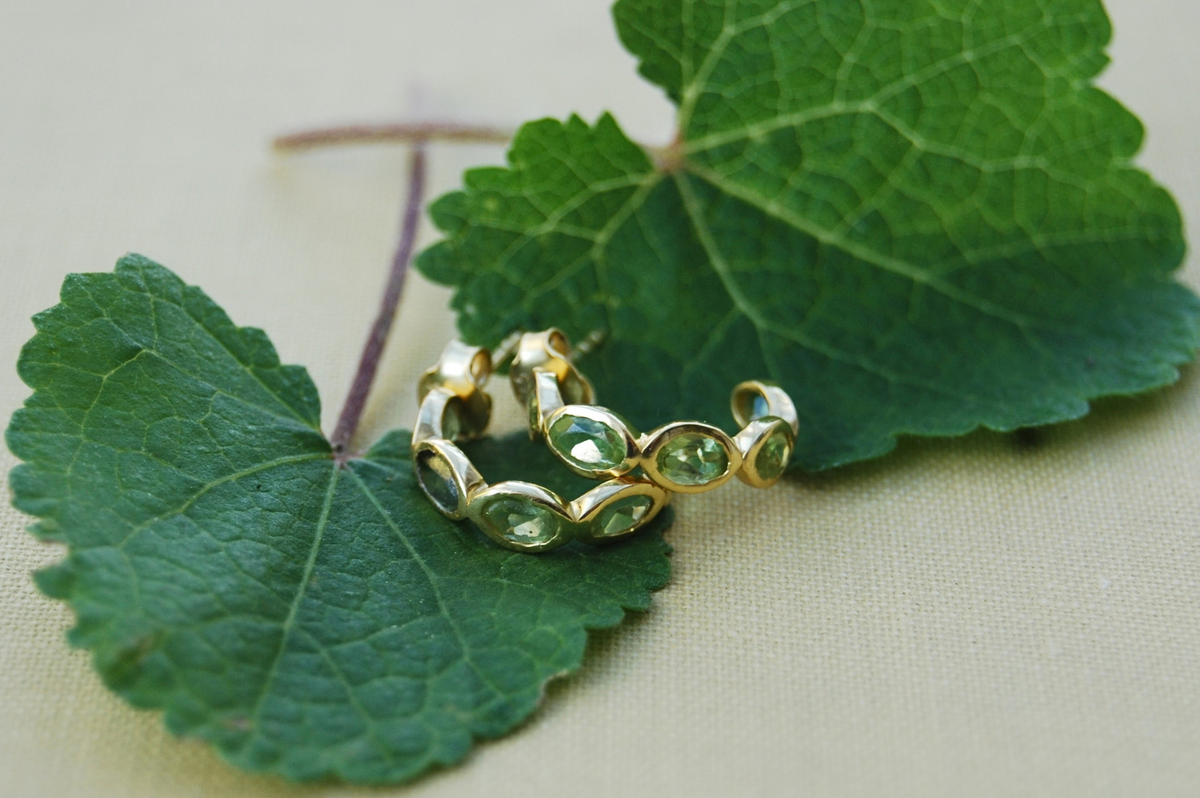 Luna Peridot Hoop Earrings