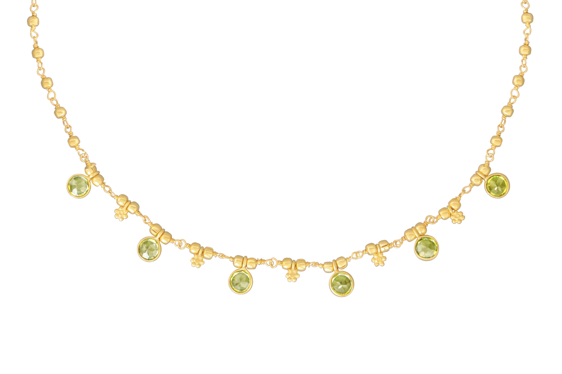 Manali Peridot Charm Necklace