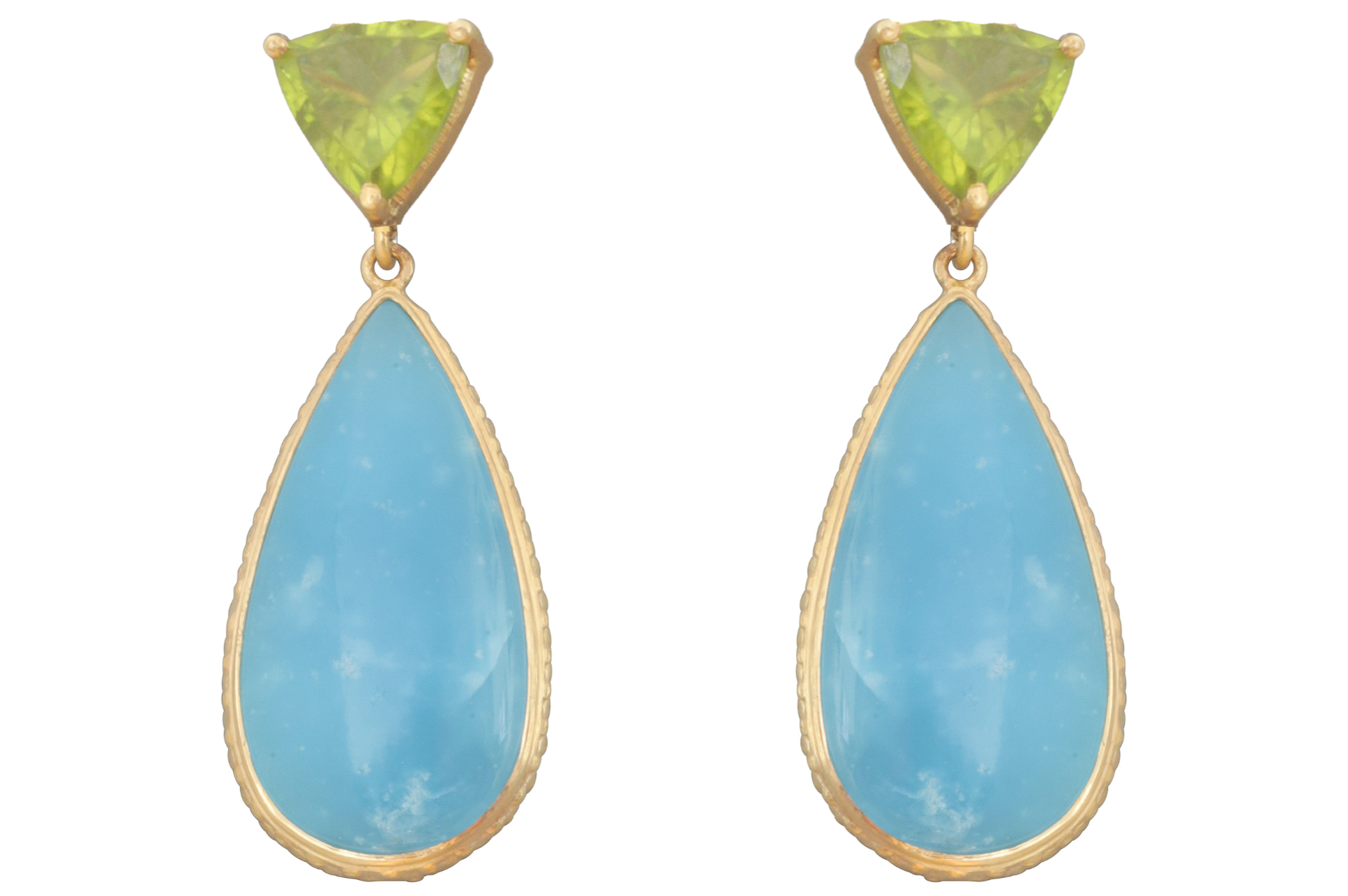 Peridot And Opal Gemstone Earrings