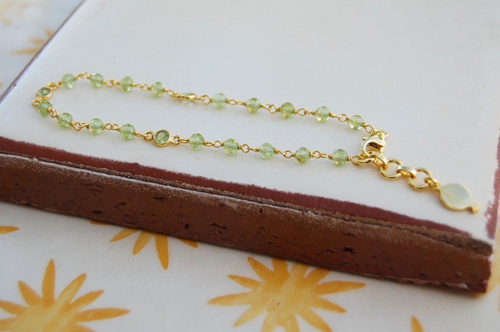 Calypso Peridot Bead Bracelet