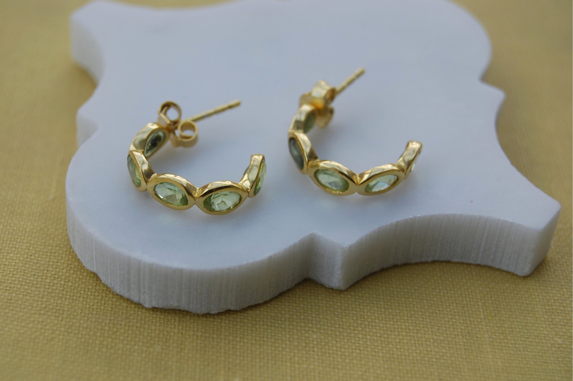 Luna Peridot Hoop Earrings