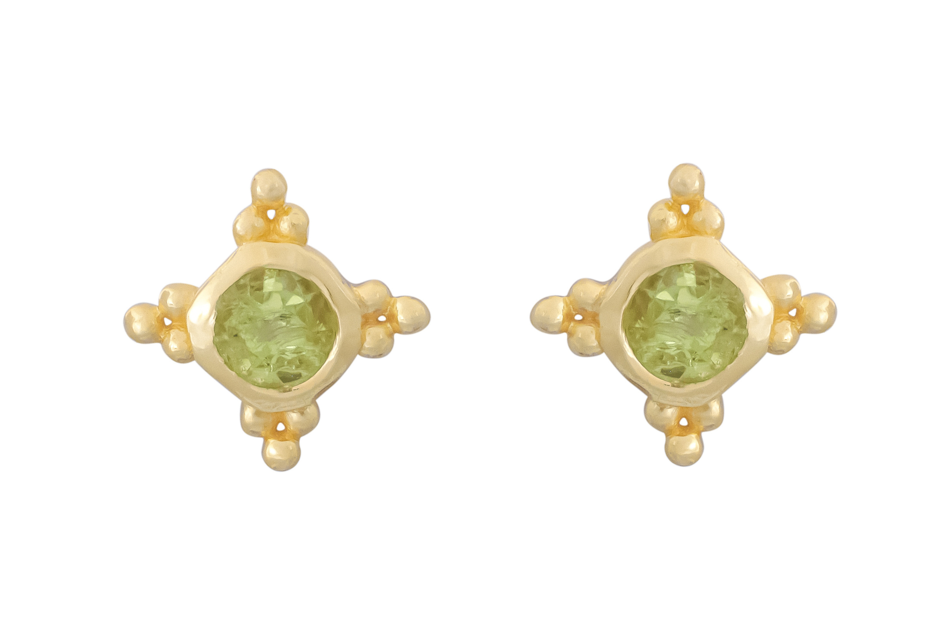 Starburst Peridot Stud Earrings