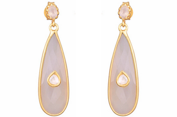 Phoebe Rose Quartz & Diamond Jadau Earrings