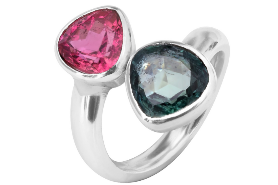 Athena Pink & Green Tourmaline Ring