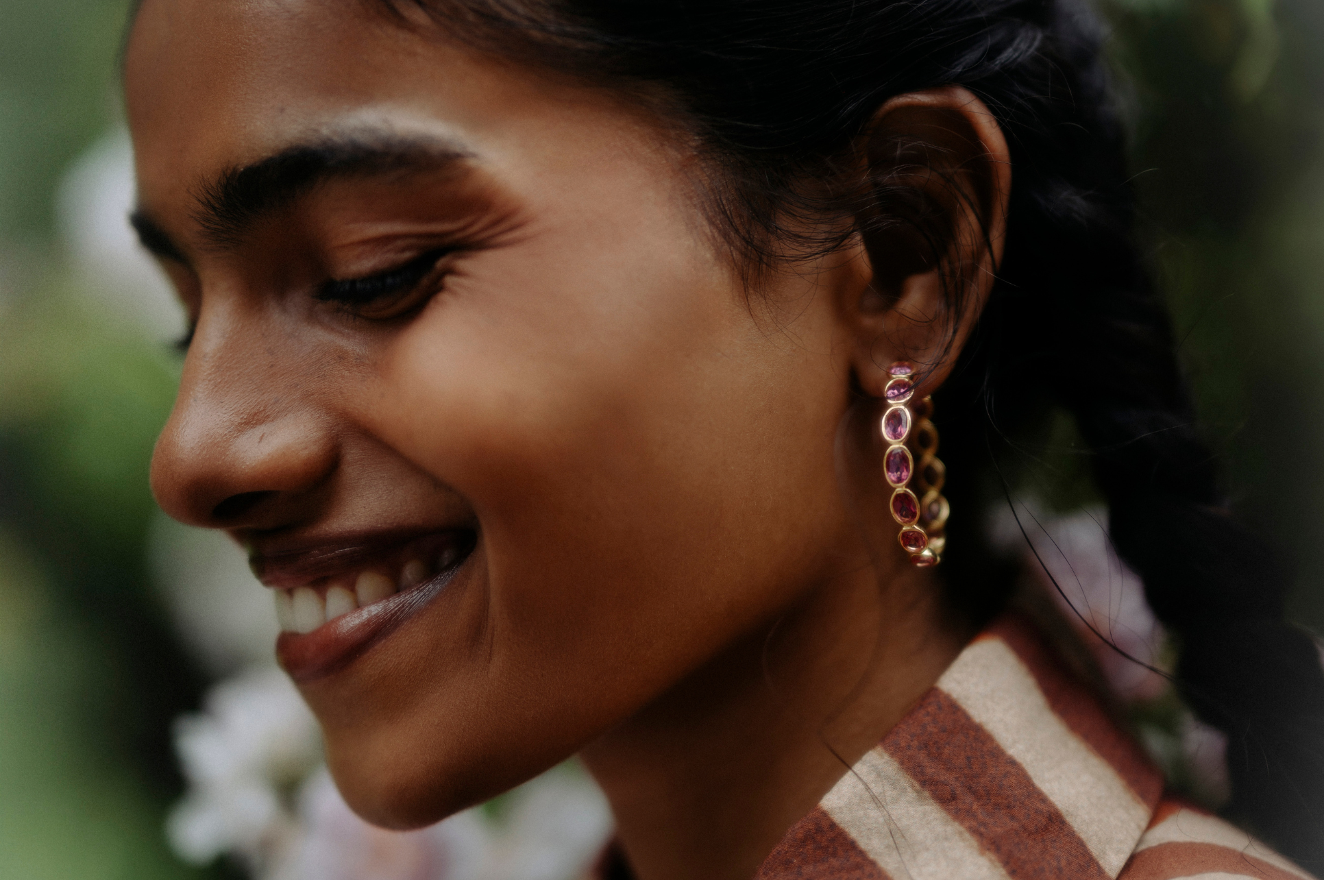 Santorini Pink Topaz Hoop Earrings