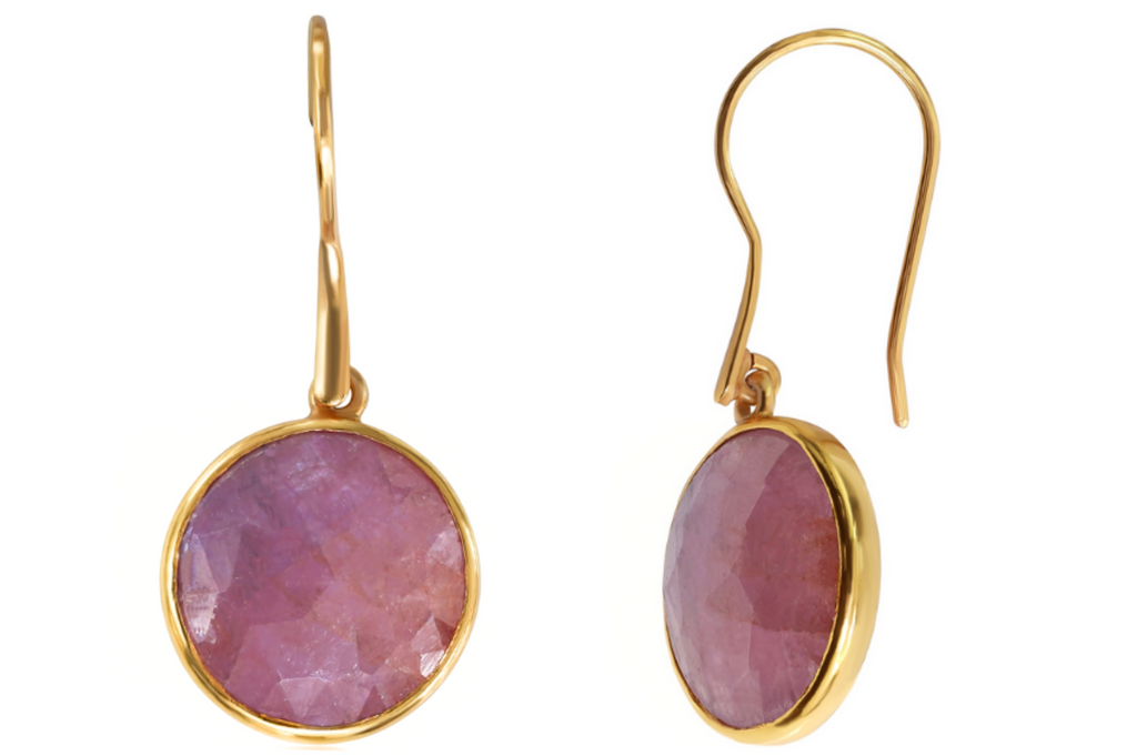 Pebble Pink Sapphire Earrings