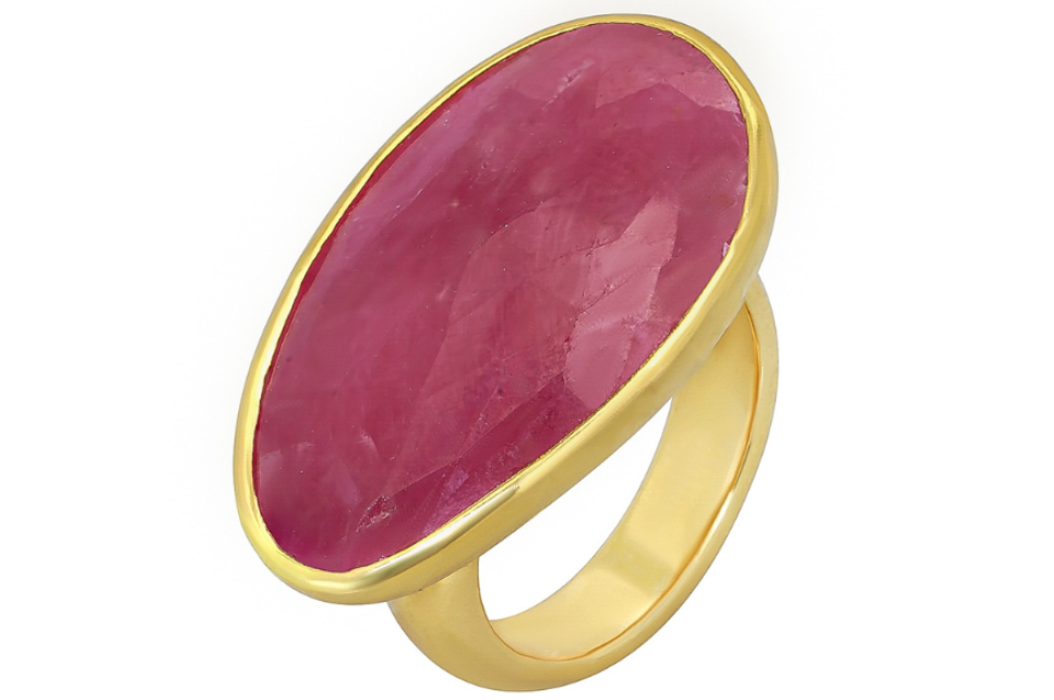 Pink Sapphire Rosecut Gemstone Ring