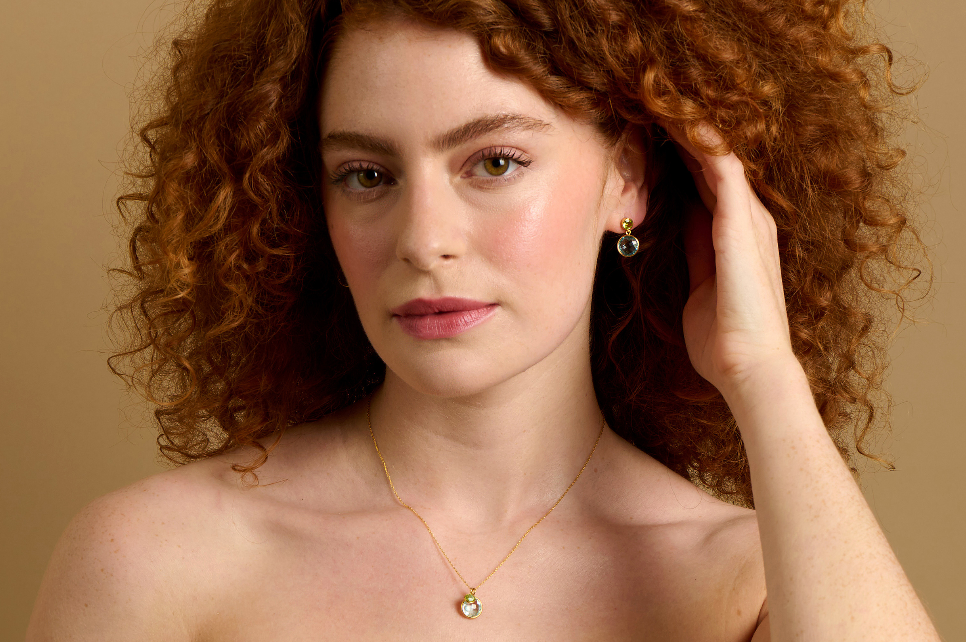 Polka Dot Blue Topaz & Peridot Necklace