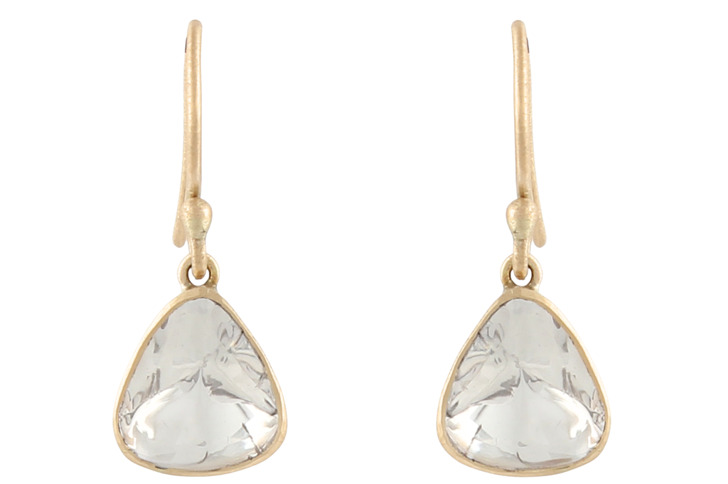 Fine Gold Polki Diamond Drop Earrings