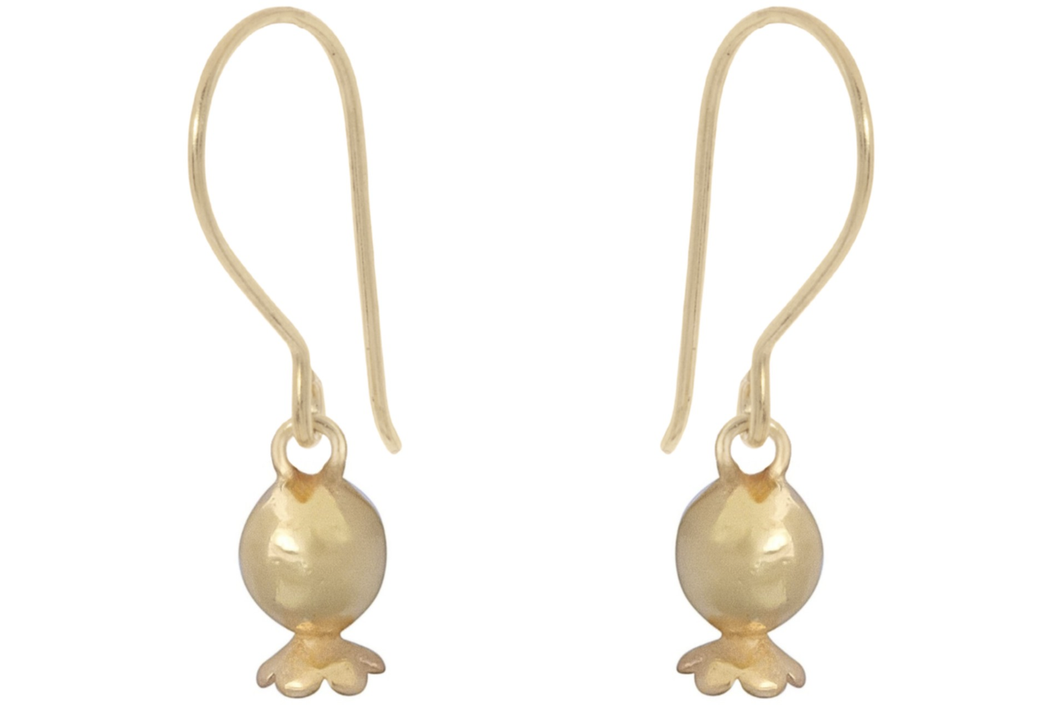 Pomegranate Charm Drop Earrings