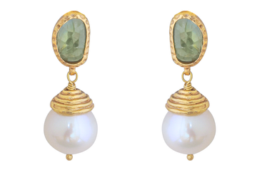 Poppy Peridot And Pearl Earrings