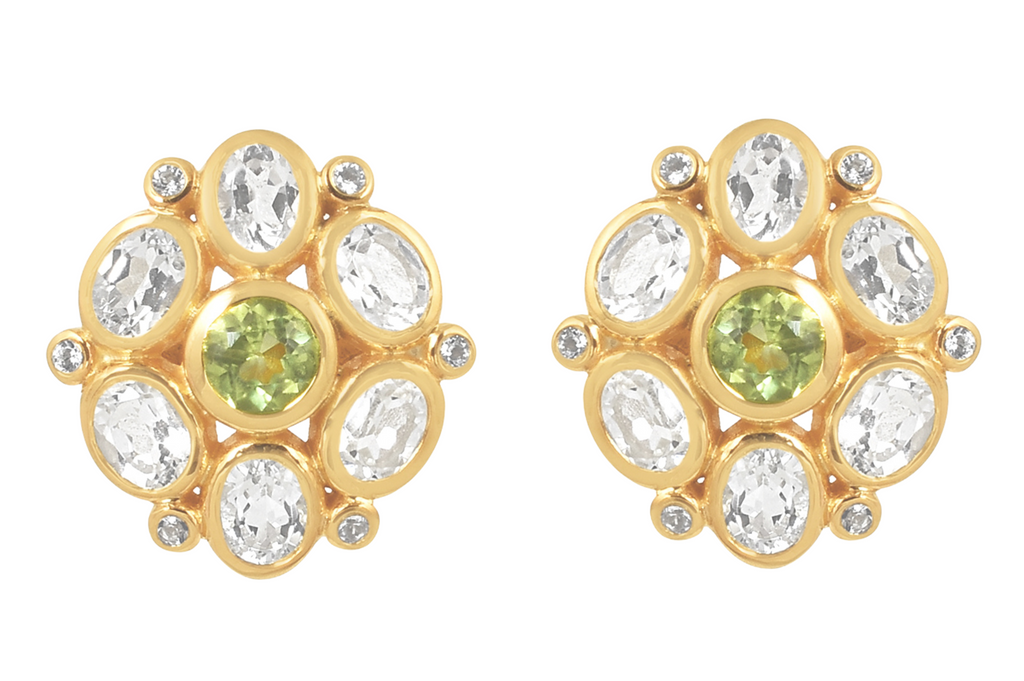 Posie Green Amethyst & Peridot Stud Earrings