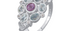 Posie Silver Blue Topaz & Amethyst Ring