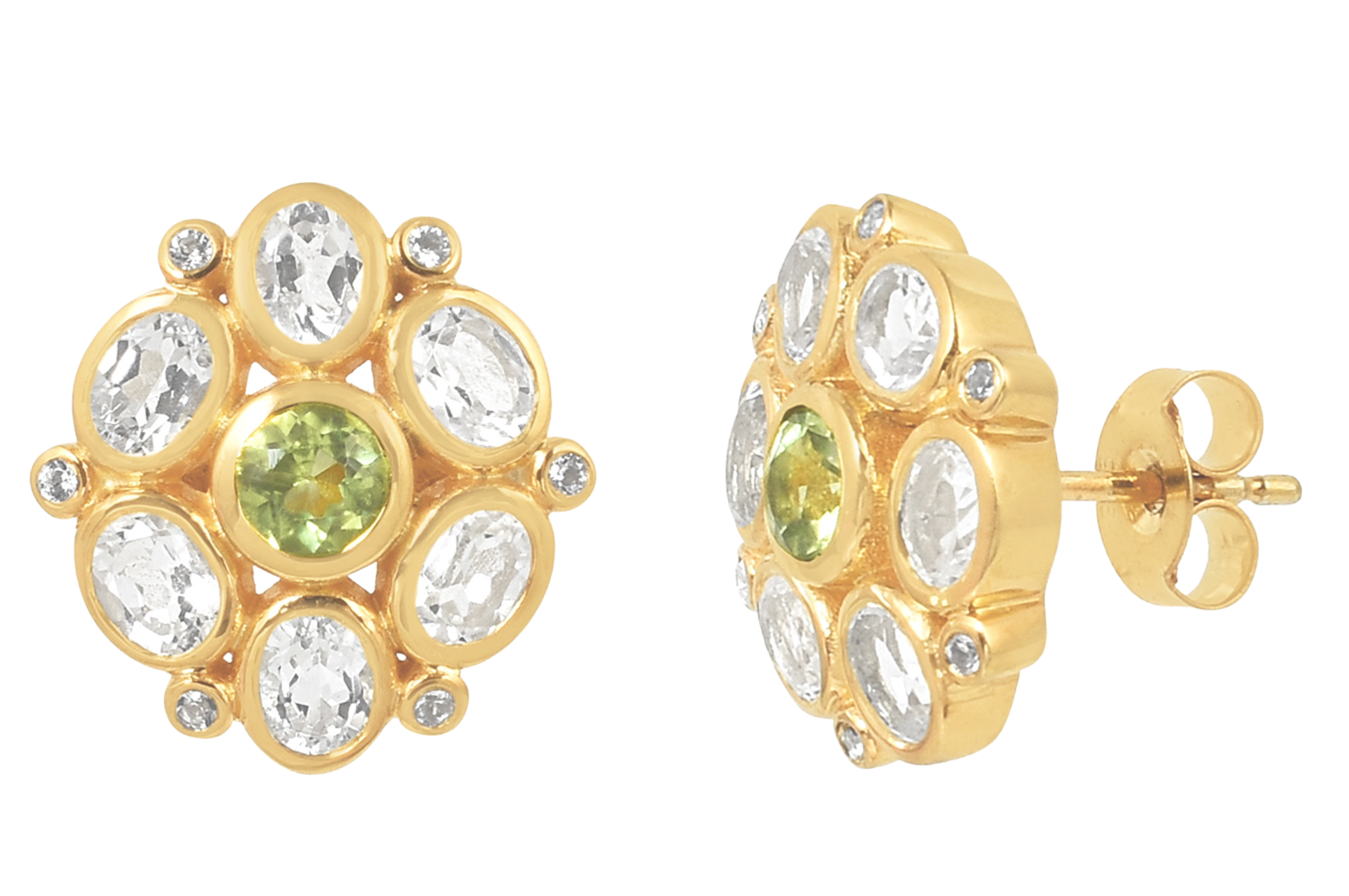 Posie Green Amethyst & Peridot Stud Earrings