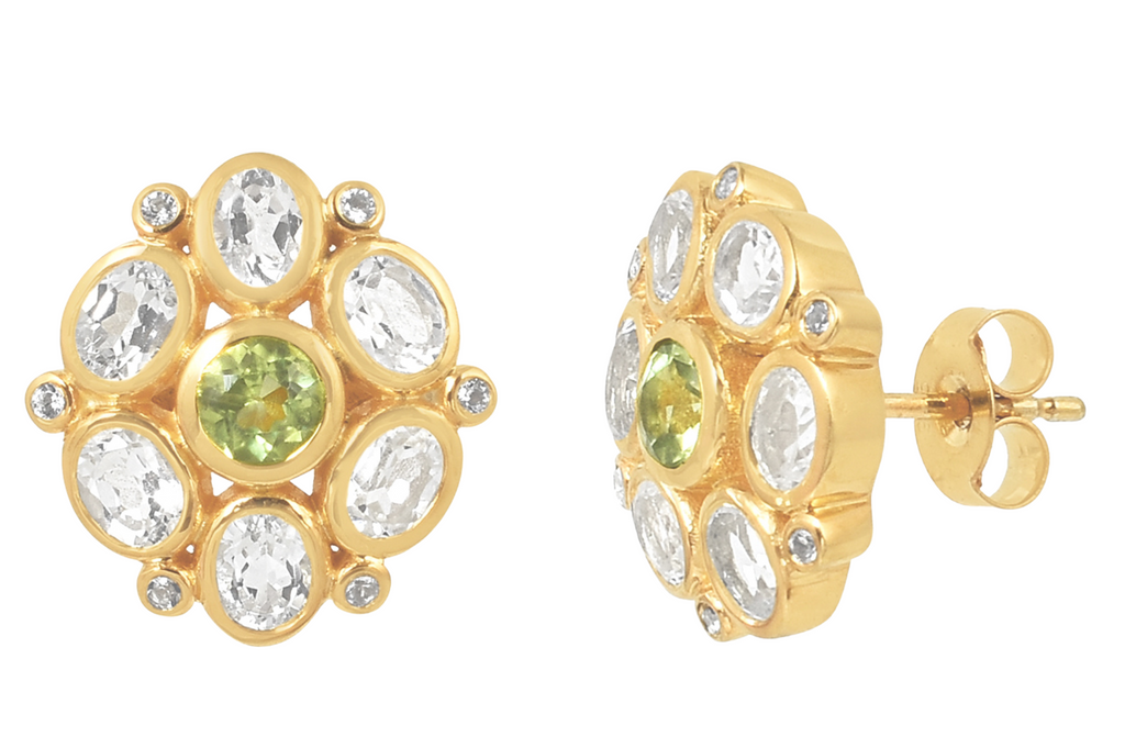 Posie Green Amethyst & Peridot Stud Earrings