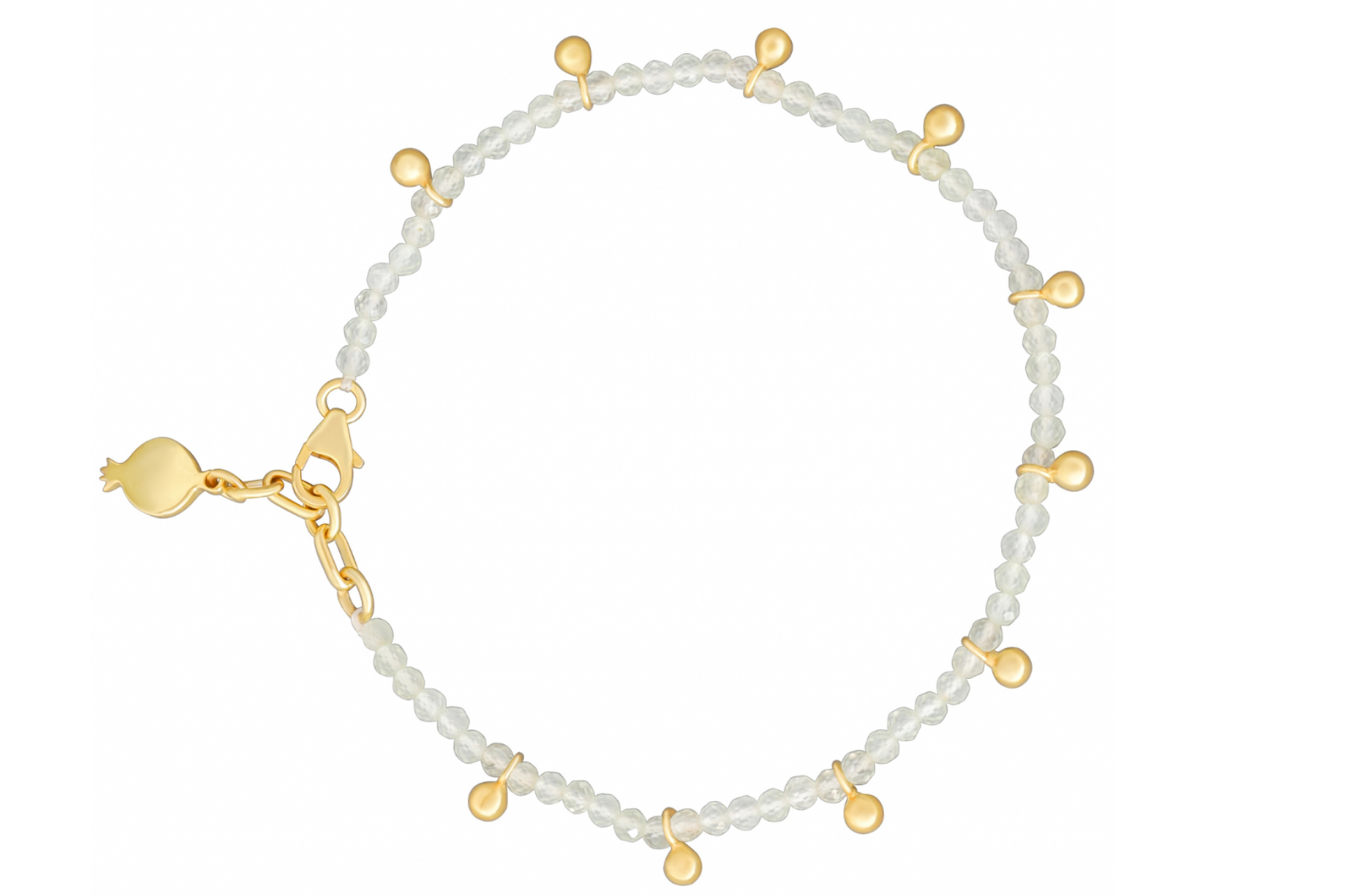 Joanna Prehnite Beaded Ball Charm Bracelet